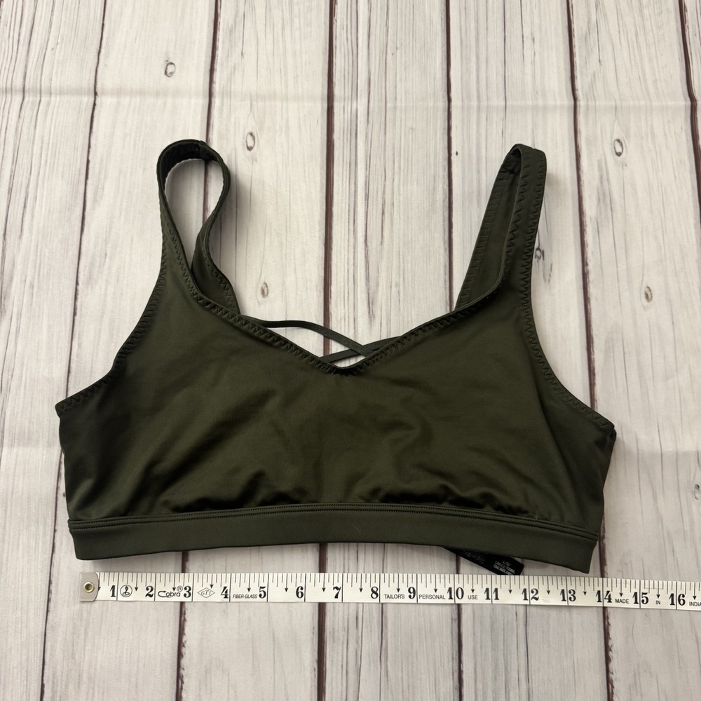 Victoria Sport Women's Large Olive‎ Green Strappy Back Sports Bra L Activewear - Picture 2 of 5